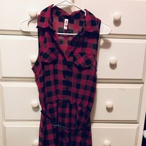 Checkered Rugged Lace Dress